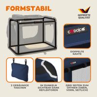 Cadoca Tiertransportbox M 60x42x44cm navyblau
