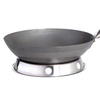 Paella World Original chinesischer Wok mit Holzgriff, Ø 35 cm und Edelstahl-Wokring