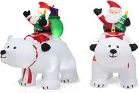 200cm Aufblasbarer Weihnachtsmann Eisbär mit wackelndem Kopf