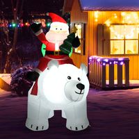 200cm Aufblasbarer Weihnachtsmann Eisbär mit wackelndem Kopf