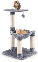 Kratzbaum Klein, Katzenbaum mit gemütlicher Hängematte &amp; großem Plattform &amp; Fellknäuel