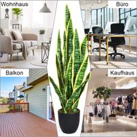 COSTWAY Kunstpflanze Sansevieria, Künstliche Schlangenpflanze 90 cm