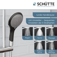 Handbrause BROADWAY, Duschkopf mit 5 Strahlarten in Chrom/Schwarz