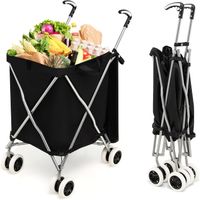 Faltbarer Einkaufstrolley mit Rädern, Kapazität 90 L/55 kg
