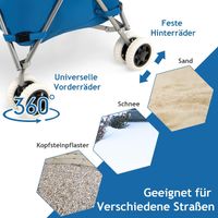 Faltbarer Einkaufstrolley mit Rädern, Kapazität 90 L/55 kg