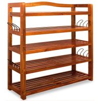 Allzweckregal mit 5 Etagen aus Akazienholz, ca. 74 x 26 x 82 cm – Braun