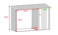 2in1 Brennholzlager mit Schrank aus Zinkstahl, ca. 249 x 104 x 159 cm - Schwarz