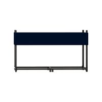 Brennholzregal mit Abdeckung aus Metall, ca. 200 x 25 x 115 cm - Schwarz