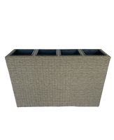 Blumentopf Rattan-Optik aus Stahl, ca. 37 x 26,5 x 60,5 cm