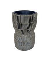 Runder Blumentopf Flecht-Optik aus Stahl, ca. 37 x 37 x 60 cm