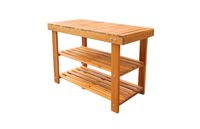 2 in 1 Schuhregal und Sitzbank aus Akazienholz, ca. 70 x 33 x 46 cm - Braun