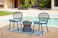 3tlg. modernes Bistro Set HGS58-DBL dunkelblau