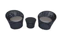 3tlg. Balkongarnitur RUA, Balkonset Gartenset Tisch aus Akazienholz - schwarz