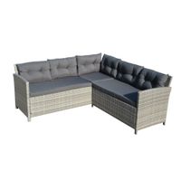 19tlg. Garten-Ecklounge-Set BELANY inkl. Auflagen grau