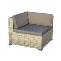 23tlg. XXL Ecklounge-Set mit Polsterauflagen U Form - Grau