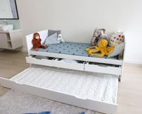 Funktionsbett ausziehbares Bett & 3 Schubladen, ca. 90 x 200 cm - Weiß
