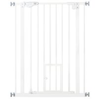 Hunde Türschutzgitter, 74-80 cm Baby Türgitter ohne Bohren, Stahl, Weiß