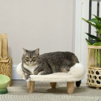 Katzenbett Hundesofa, Hundebett, Haustiersofa mit Erhöhtem Design, Creme