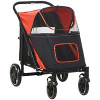 Hundewagen, Hundebuggy mit Kissen, faltbarer Hundetrolley, Katzenbuggy