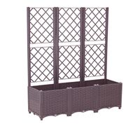 Pflanzkasten mit Rankhilfe aus Polypropylen, ca. 120 x 40 x 136/30 cm - Braun