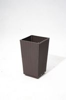 Pflanzsäule in Rattanoptik aus Polypropylen, ca. 32,5 x 32,5 x 57 cm - Braun 