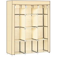 Stoffschrank, Faltschrank, Kleiderschrank mit Kleiderstangen, 8 Ebenen