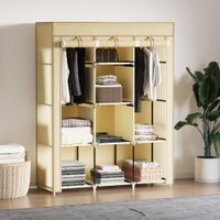 Stoffschrank, Faltschrank, Kleiderschrank mit Kleiderstangen, 8 Ebenen