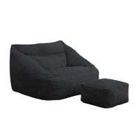Sitzsack mit Hocker COZY Anthrazit