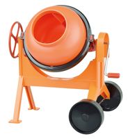 Betonmischer, orange, Braunkarton