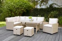 19tlg. Ecklounge Dining-Lounge "Prato" - Beige