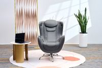 Elektrischer Massagesessel mit Hocker, Heizfunktion und 2D Mechanismus, ca. 110 x 68 x 110 cm - Grau