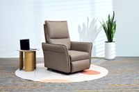 Elektrischer Schaukel- und Massagesessel mit Heizfunktion, Beinanhebung & Airbag - Braun