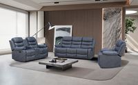 Home Cinema Relaxsofa Set 3-tlg. mit 5 Relaxfunktionen und Mittelkonsole - Dunkelgrau