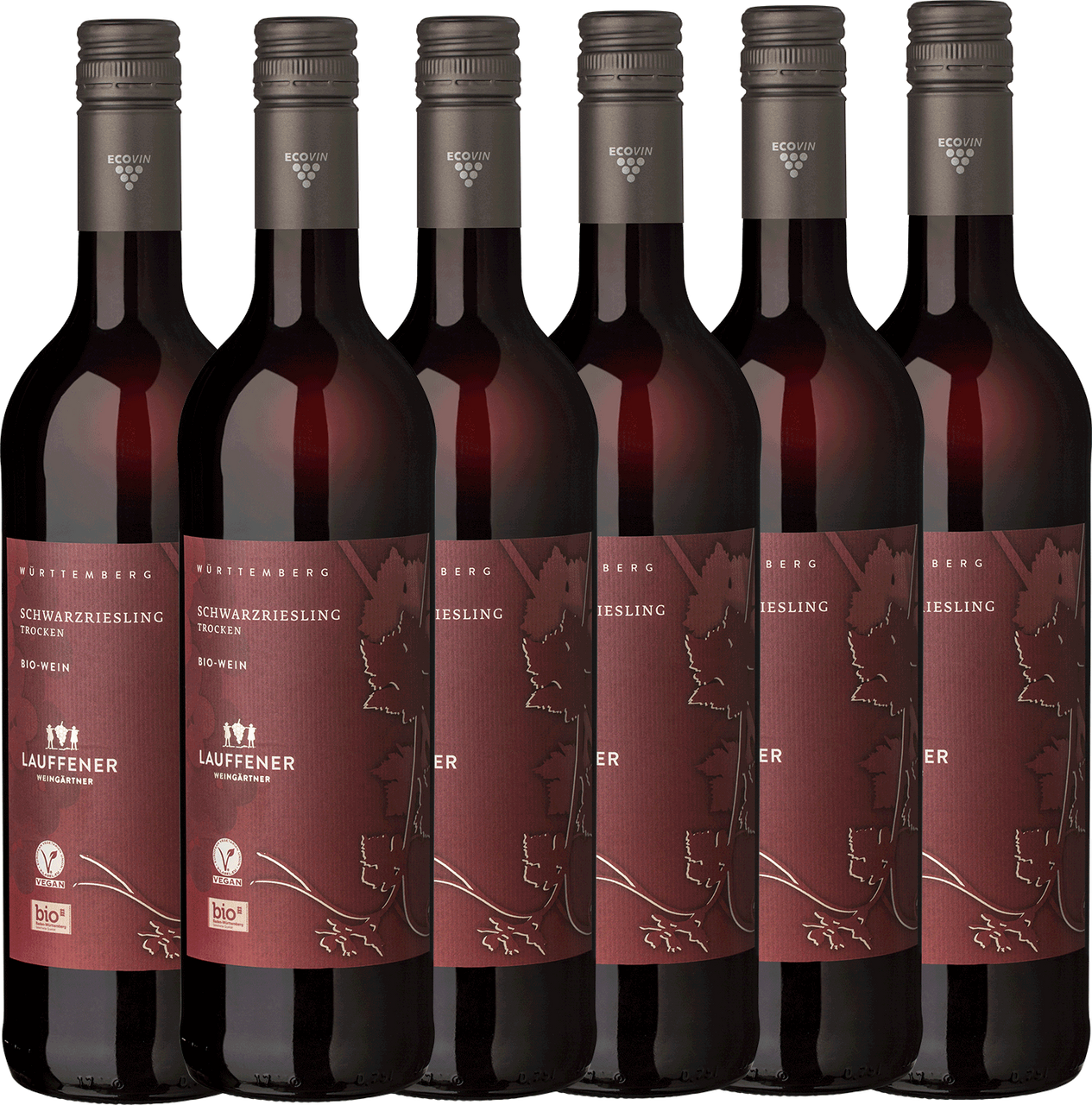 Lauffener Weingärtner eG Lauffener ECOVIN Schwarzriesling trocken QbA - 6er Karton (4,5 l)