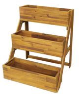 Klappbare Blumentreppe aus Akazienholz, ca. 65 x 40 x 80 cm - Braun