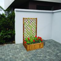 Pflanzkasten mit Rankhilfe aus Akazienholz, ca. 150 x 80 x 38 cm - Braun