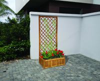 Pflanzkasten mit Rankhilfe aus Akazienholz, ca. 180 x 80 x 38 cm - Braun