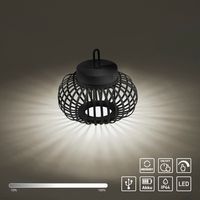 Akku Pendelleuchte AKUBA, 1x LED-Board/1,50Watt/2700Kelvin, IP44, Schwarz