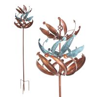 Windrad in Kupfer, Gartendeko, 221 cm hoch