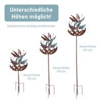 Windrad in Kupfer, Gartendeko, 221 cm hoch