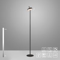 JUST LIGHT. Akku Stehleuchte AMAG, 1x LED-Board/1,50Watt/2700Kelvin, IP44, Schwarz