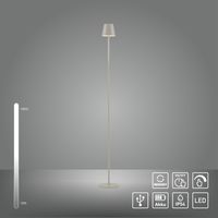JUST LIGHT. Akku-Stehleuchte EURIA, 1x LED-Board/2,50Watt/3000Kelvin, IP54, Greige