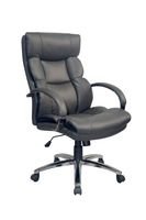 PAUL-XXL Chefsessel, Metall verchromt, Kunstleder dunkelgrau, Absatz schwarz