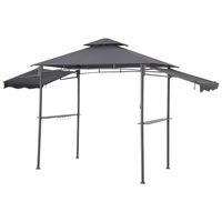 Grillpavillon mit zwei zusätzlichen Markisen, ca. 240 x 150 x 250 cm