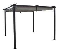 Pavillon mit Schiebedach aus Aluminium ca. 290 x 290 x 215 cm in Grau