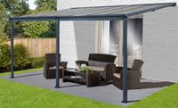 Terrassendach/Veranda, aus Polycarbonat ca. 434 x 303 x 258 cm - Anthrazit