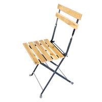 3tlg. Outdoor-Klappstuhl-Set., 2-Sitzer mit 2 Streben aus Akazienholz geölt