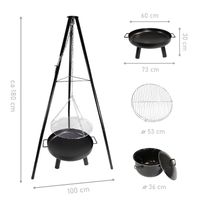 Schwenkgrill mit Feuerschale, 52 cm großer Grillrost