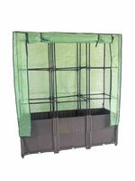 Pflanzkasten mit Kunststoffabdeckung & Rankhilfe aus Polypropylen, ca. 40 x 120 x 141 cm - Braun