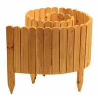 Rollzaun aus Holz, ca. 203 x 30 / 45 x 1,7cm - Rosenholz